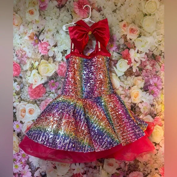 Weissman Rainbow Sequin Kids Dance Dress - Picture 7 of 16